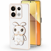 Case for Xiaomi Redmi Note 13 5G, Rabbit, white + 9H Tempered Glass