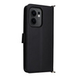 Crossbody Leather Wallet flip case for Oppo Reno 13F 5G, black