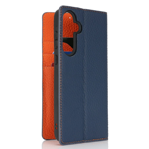 Flip case for Samsung Galaxy S25, Litchi Skin Grain, dark blue