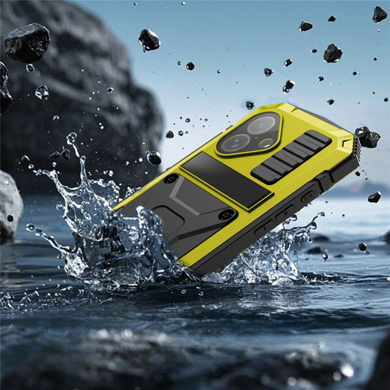 R-JUST case with stand and built-in glass for iPhone 17