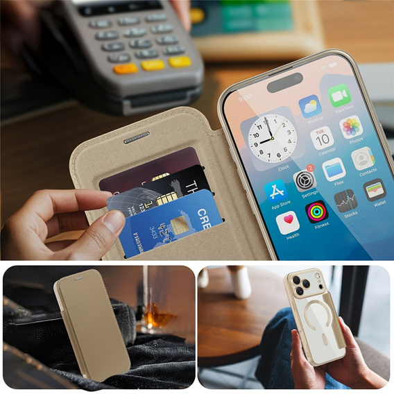 Wallet MagSafe RFID flip case with camera protection for iPhone 17 Pro Max