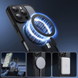 Case for iPhone 16 Pro, for MagSafe, ERBORD Matt Case, black + Screen Glass