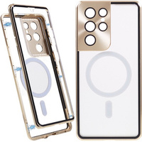 Magnetic Dual Glass MagSafe case for Samsung Galaxy S21 Ultra, gold
