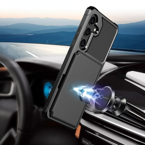 Case for Samsung Galaxy A55 5G, Card Holder Kickstand, black