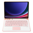 Case + keyboard Samsung Galaxy Tab S9, Leather Pen Slot TouchPad, pink rose gold