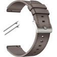 22mm Genuine Leather Coated Silicone Watch Band - Grey