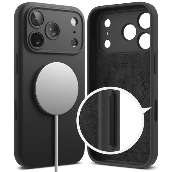 Ringke Case for iPhone 17 Pro Max, Silicone Magnetic MagSafe, Black