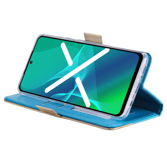 Flip case for Xiaomi Redmi Note 11 4G / Note 11S 4G, Wallet Pocket Zipper Lace, blue