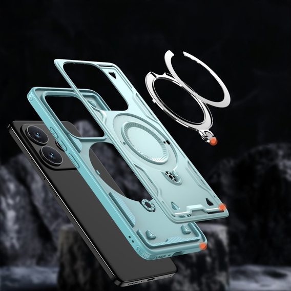 Case for Xiaomi Redmi Note 14 5G, Military MagSafe, blue + 9H glass