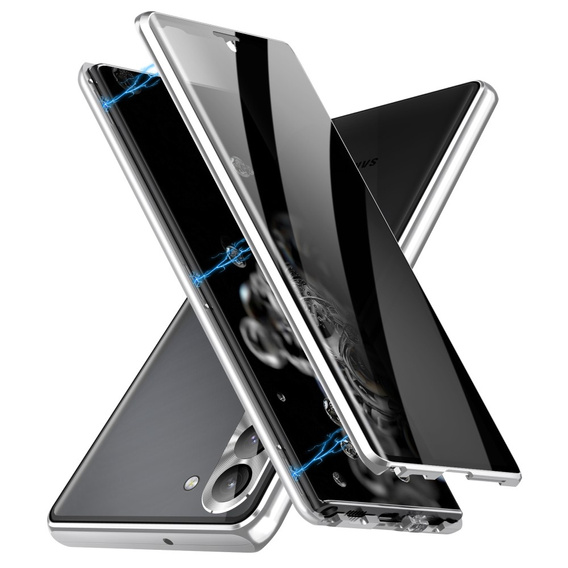 Case for Samsung Galaxy S24, Privacy Dual Glass, silver