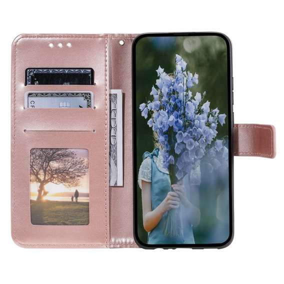 Flip case for Samsung Galaxy A14 4G/5G, Mandala, pink rose gold