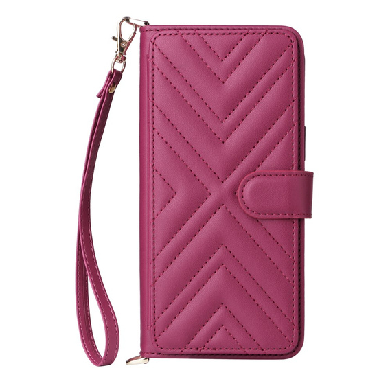 Crossbody Leather Wallet flip case for Xiaomi Poco F7 Pro / F7 Ultra, maroon
