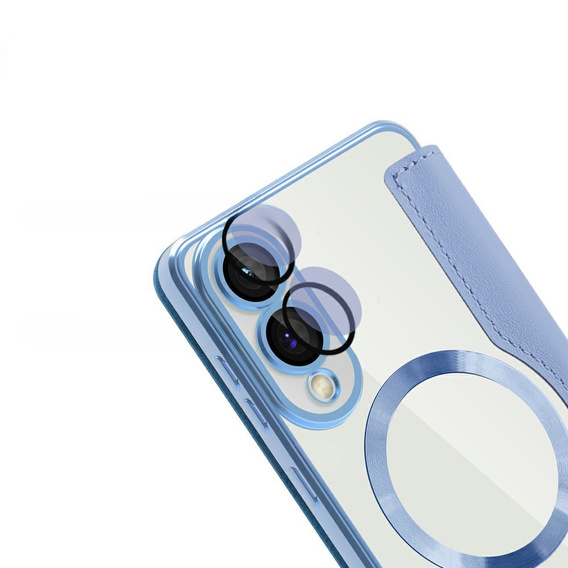 Flip case for Samsung Galaxy S25 Edge, RFID Wallet MagSafe CamShield, blue