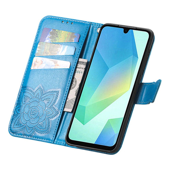 Butterfly flip case for Samsung Galaxy A37 5G, blue