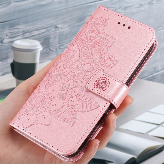 Flip case for Samsung Galaxy A54 5G, Mandala Flower, pink rose gold