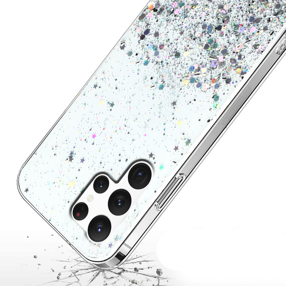 Case for Samsung Galaxy S22 Ultra 5G, Glittery, silver