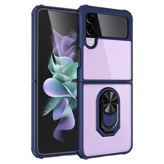 Case for Samsung Galaxy Z Flip4 5G, Clear Ring, blue