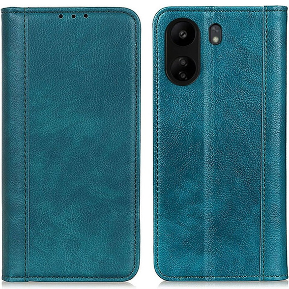 Case for Xiaomi Redmi 13C / Poco C65, Wallet Litchi Leather, green