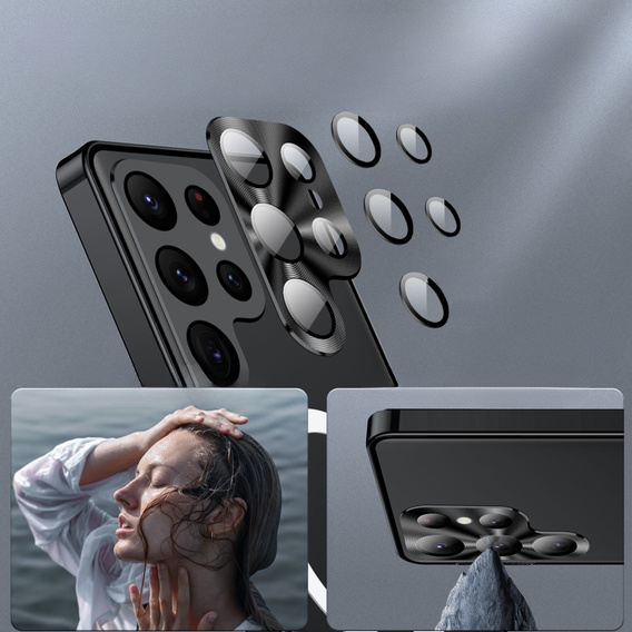 Camera Protection Case for Samsung Galaxy S23 Ultra, CamShield MagSafe, transparent / black