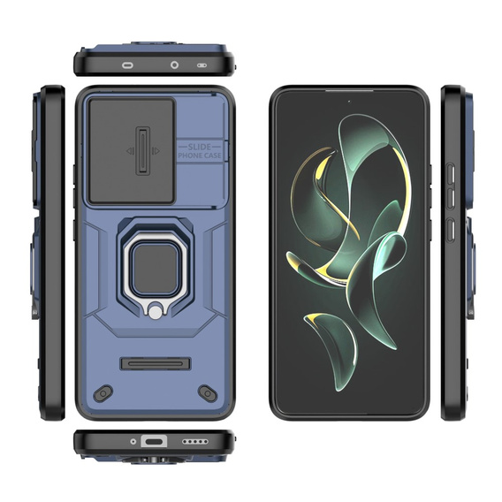 Case for Xiaomi 13T / 13T Pro, KickStand Camera Lens, blue