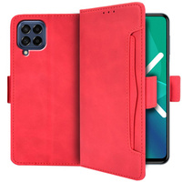 Flip case for Samsung Galaxy M53 5G, Card Slot, red