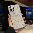 Magnetic case with floral laser pattern for iPhone 16 Pro