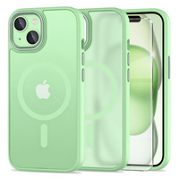 Case for iPhone 15, for MagSafe, ERBORD Matt Case, green + Screen Glass