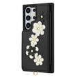 Case for Samsung Galaxy S25 Ultra, Leather Flower Card Slot, black