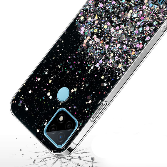 Case for Realme C21Y / C25Y, Glittery, black