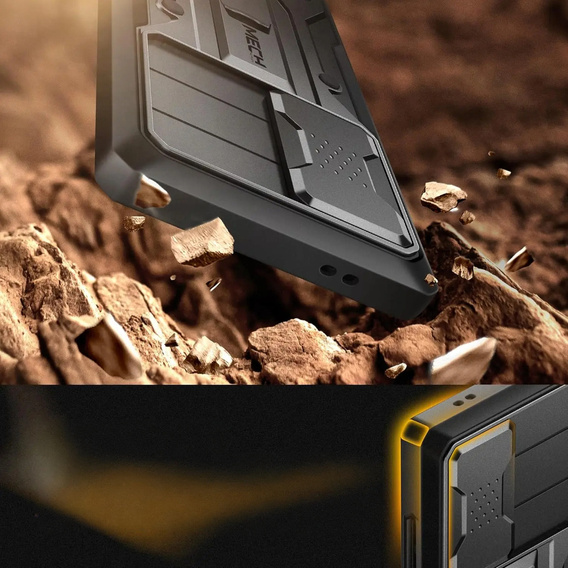 Rugged Case for Samsung Galaxy S25 Ultra – Tongate MECH Series Clip, Black