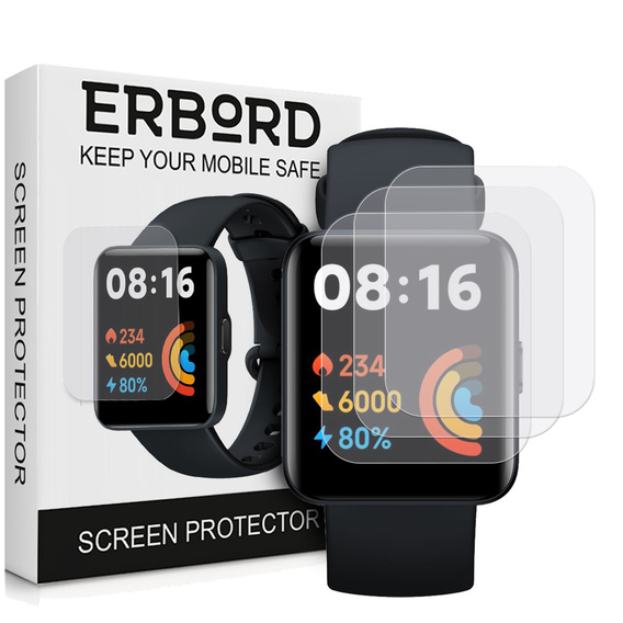 3x ERBORD hydrogel film for Xiaomi Redmi Watch 2 Lite