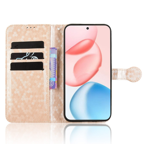 Flip case for Honor 400 5G, Wallet Rhombus, pink