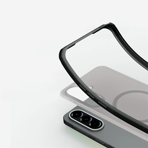 NILLKIN Frosted Shield Pro MagSafe case for Samsung Galaxy A57 5G, transparent/black