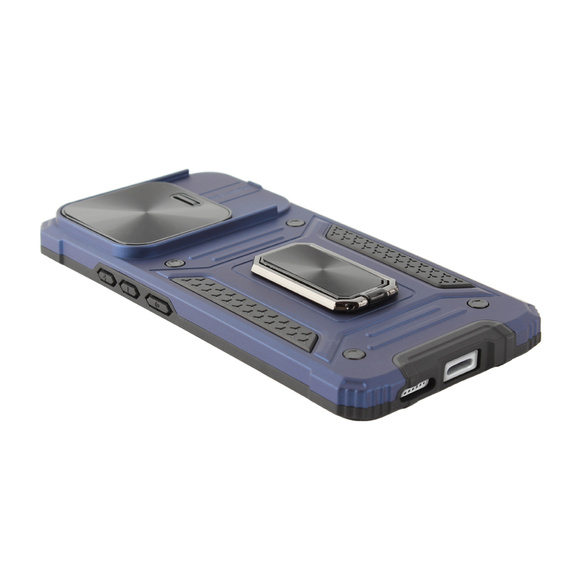Armored Case for Xiaomi Redmi Note 13 Pro 5G, CamShield Slide, blue + Tempered Glass 9H