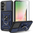 Armored Case for Samsung Galaxy A56, CamShield Slide, blue + Tempered Glass 9H