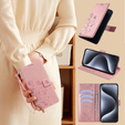 Flip case for Motorola Moto E14, Butterfly, pink rose gold