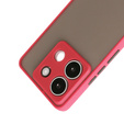 Silicone case for Xiaomi Redmi Note 13 Pro 5G, with camera protection, transparent / red + Tempered Glass 9H