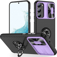 Case for Samsung Galaxy S23, Camera Slide Ring, black / purple