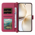 Crossbody Leather Wallet flip case for Realme 14 Pro+ 5G, dark pink