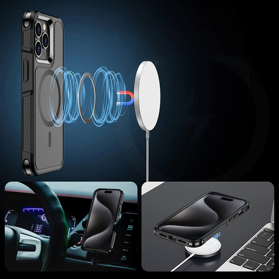 Case for iPhone 15 Pro Max, MagForce MagSafe, black