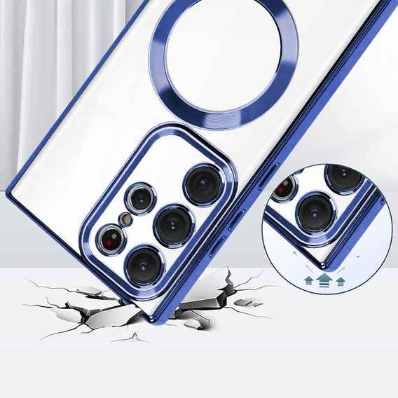 Case for Samsung Galaxy S22 Ultra, MagSafe Hybrid, dark blue