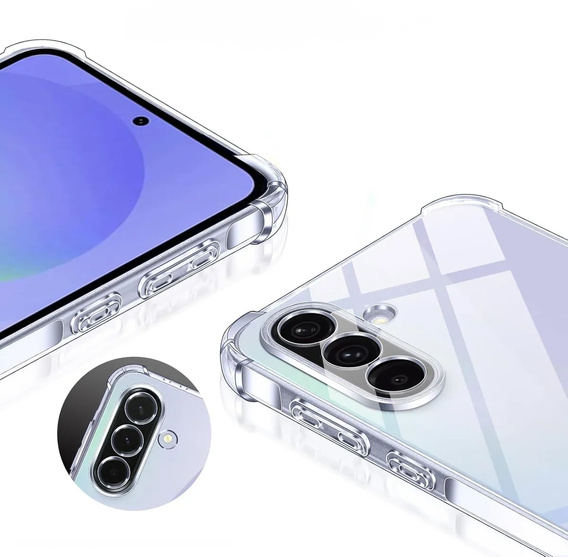 Case for Samsung Galaxy A36, Erbord Dropproof, transparent + Glass