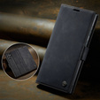 CASEME case for Samsung Galaxy S22 Ultra, Leather Wallet Case, black