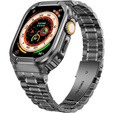 Steel Bracelet with Case for Apple Watch 7/8/9 45MM, Grey