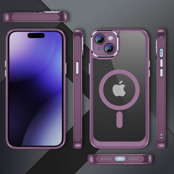 Case for iPhone 15 Plus, ERBORD Impact Guard, MagSafe, purple