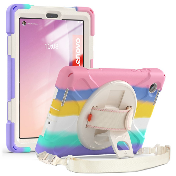 Children's case for Lenovo Tab M8 Gen 4 TB-300FU, armored with strap, multicolor