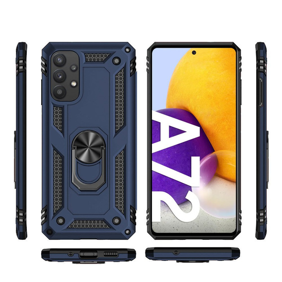 Armor Case for Samsung Galaxy A72 5G, Nox Case Ring, blue