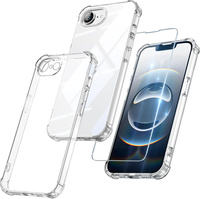 Case for iPhone 16E, Erbord Dropproof, transparent + Glass