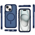 Case with frame for iPhone 15, for MagSafe, blue