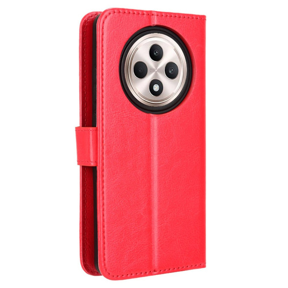 Flip case for Oppo Reno 12FS / 12F, Crazy Horse Wallet, red